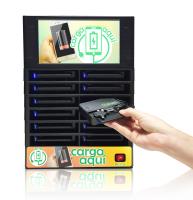 Estación de carga con 12 power bank 
